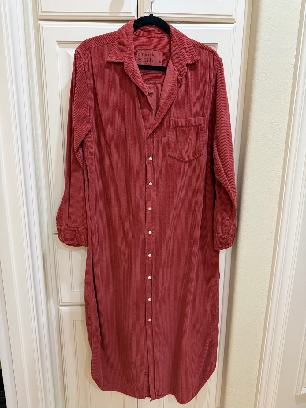 Frank & Eileen Rory Corduroy Shirt Dress in Spice